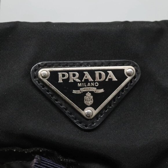 PRADA Tote Bag Nylon Black Silver Auth - Picture 9 of 16